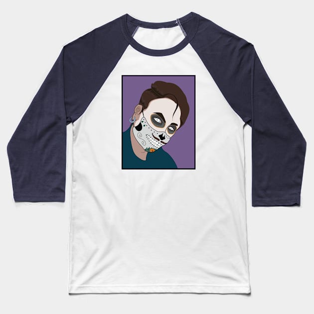 Day Of the Dead - (androgynous masking) Baseball T-Shirt by THIRTY16Designs